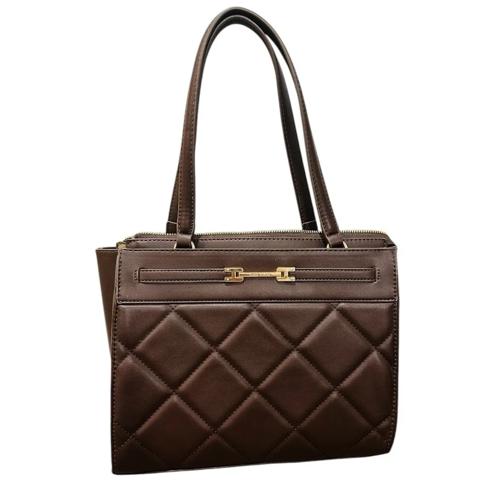 Anne Klein quilted tote bag with card case